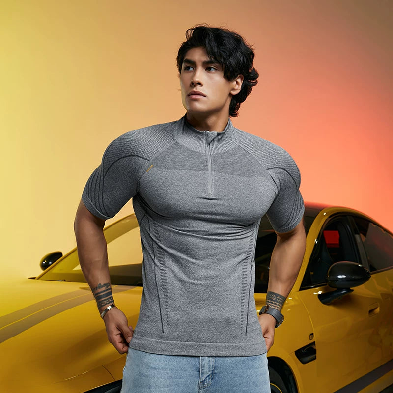 Vest Up Ultra Muscle Fit Quarter-Zip Performance T-Shirt