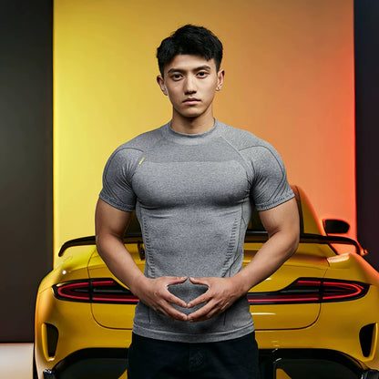 Vest Up Ultra Muscle Fit Quarter-Zip Performance T-Shirt