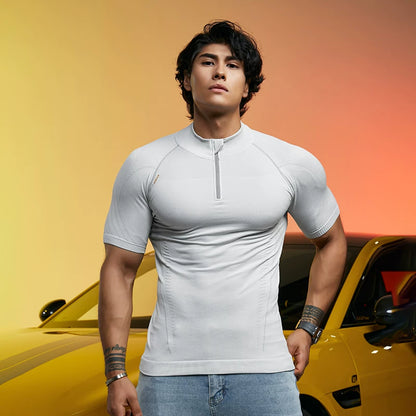 Vest Up Ultra Muscle Fit Quarter-Zip Performance T-Shirt