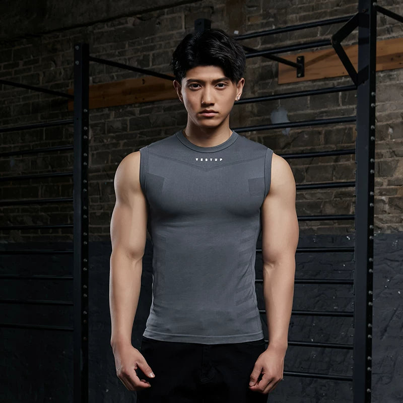 Vest Up Athletic Slim-Fit Seamless Gym Vest - Breathable & Stretch